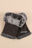 Fingerless gloves with faux fur trim Women