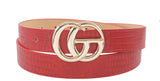 CROC PATTERN GO BUCKLE BELT  Black