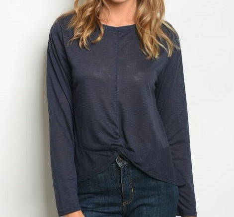 Long Sleeve Navy Top