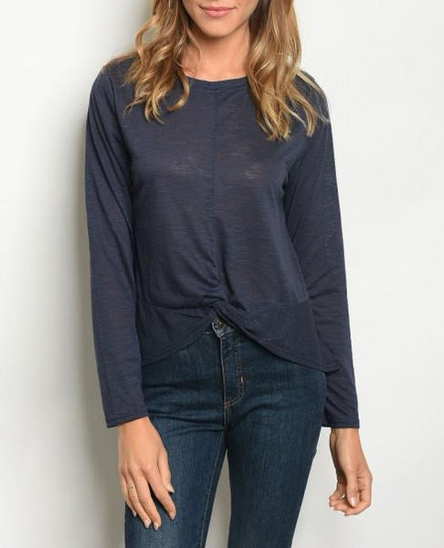 Long Sleeve Navy Top