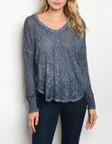 Denim Denim Blue Top