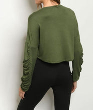 Load image into Gallery viewer, Long sleeve with ruched side detail