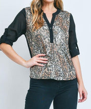 Load image into Gallery viewer, Black Leopard Top With Sequins - Women