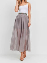 Load image into Gallery viewer, Beige Sheer Embellished Skirt - Women