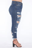 High Rise Boyfriend Jeans - Dark Denim