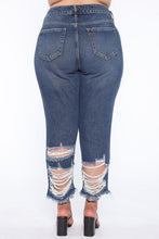 Load image into Gallery viewer, High Rise Boyfriend Jeans - Dark Denim