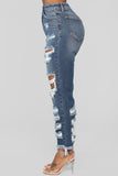 High Rise Boyfriend Jeans - Dark Denim