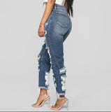 High Rise Boyfriend Jeans - Dark Denim