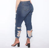 High Rise Boyfriend Jeans - Dark Denim