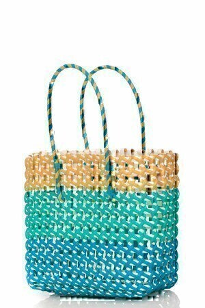 Colorful Basket Weave Bag