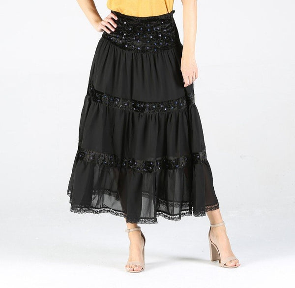 Black Sheer Skirt Women
