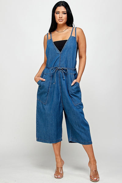 Denim SLEEVELSS JUMPSUIT