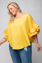 Load image into Gallery viewer, Plus pleated ruffle Sleeve Top