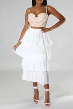 Load image into Gallery viewer, Layered Midi Skirt with Elastic Waistband