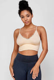 lace back sleeveless cropped seamless bra