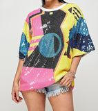 multi color sequins top