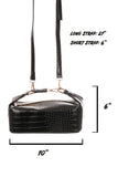 Faux Alligator Skin Rectangle Box Bag