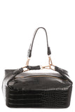 Faux Alligator Skin Rectangle Box Bag