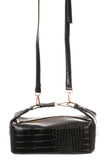 Faux Alligator Skin Rectangle Box Bag
