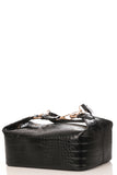Faux Alligator Skin Rectangle Box Bag