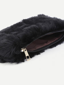 Faux Fur Design Clutch Bag