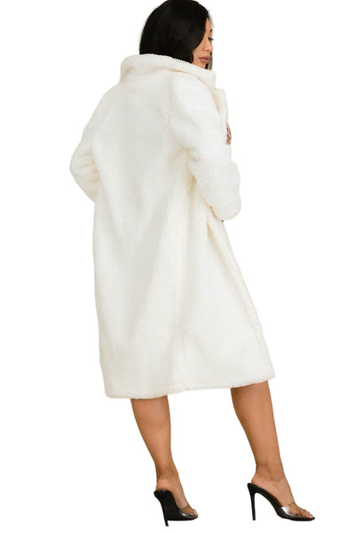 Long Teddy Oversize Coat - Women
