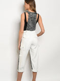 GRAY WHITE LEOPARD PRINT OVERALL
