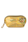 Gold Iridescent Cosmetic Wristlet Bag women