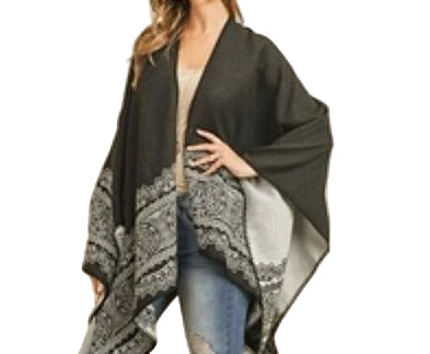 Fashion Poncho Reversible Women