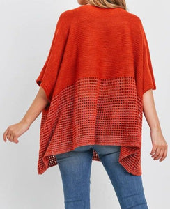 Accent Poncho Top Half See Through - Women