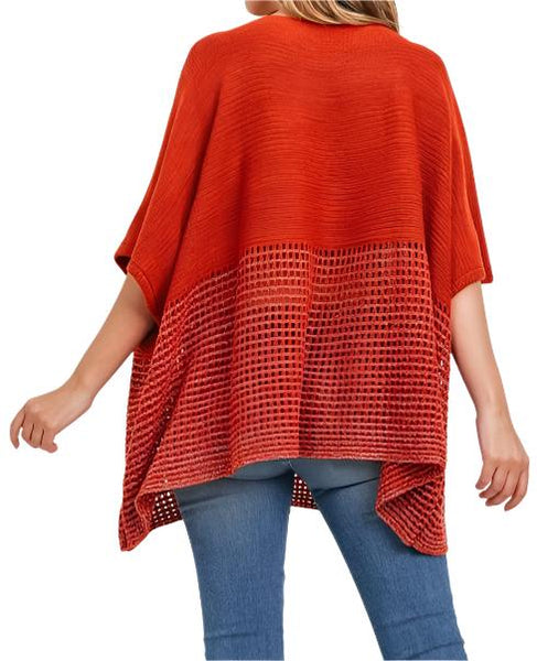 Accent Poncho Top Half See Through - Women