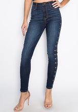 Load image into Gallery viewer, Dark Blue Denim Pants with Embellishments women