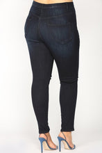 Load image into Gallery viewer, High Rise Super Soft Rayon Skinny Jeans w/ Knee Cut