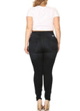 High Rise Super Soft Rayon Skinny Jeans w/ Knee Cut