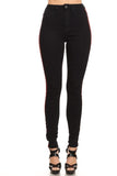 High Rise Skinny Jeans w/ Red Highlight Out seam & Square