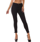 High Rise Skinny Jeans w/ White Highlight Out seam & Square