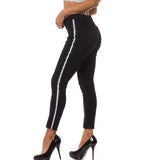 High Rise Skinny Jeans w/ White Highlight Out seam & Square