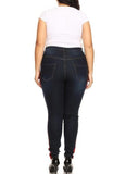 High Rise Skinny Jeans w/ Red Highlight Out seam & Square