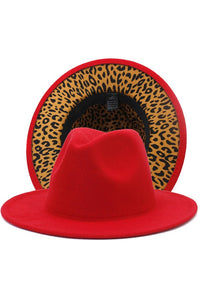 Animal Print Wide Brim Fedora Hat