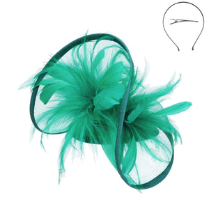 Mesh Netting w/feather Fascinator Hat