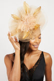 Women Derby Tea Statement Feathered Mesh Fascinator with Dual Function