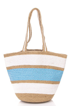 Handmade Straw Braided Beach Tote Bag