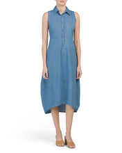 Load image into Gallery viewer, Hi-lo Shirt Dress Denim Dress
