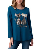 Embossed Sequins Long Sleeve Top