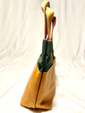 Mixed Media Genuine Leather Tote Bag