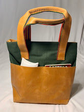 Load image into Gallery viewer, Mixed Media Genuine Leather Tote Bag