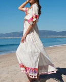 Gold Stripe Maxi Dress With Beaded Sequin