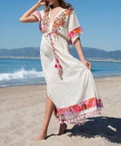 Gold Stripe Maxi Dress With Beaded Sequin