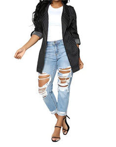 Distressed High Rise Boyfriend Jeans - Light Wash