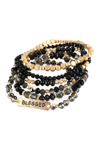 Mixed Beads Bracelet Blessed Charm